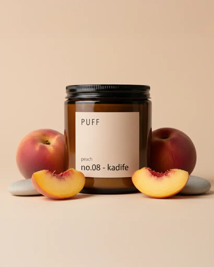 No.08 – Kadife | Şeftali Kokulu Doğal Soya Mumu